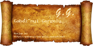 Gabányi Gergely névjegykártya